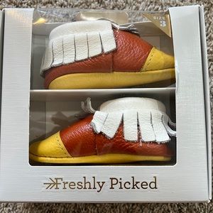 Freshly Picked Moccasins, Used in Good Condition, Size 3, Candy Corn